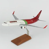 THY036 1/100 Ölçek, THY Hatay Spor Logolu B737-800 Yolcu Uçağı, Sergilemeye Hazır Ahşap Standlı Model thumbnail 2