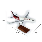 THY017 1/100 Ölçek, THY Gaziantep Spor Logolu B737-800 Yolcu Uçağı, Sergilemeye Hazır Ahşap Standlı Model thumbnail 5