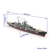 Occre 16000 1/200 Ölçek, Prinz Eugen, 107 cm. Ağır Alman Kruvazörü,  Ahşap Model Kiti thumbnail 5