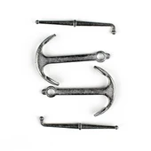 Occre 17014 35 mm.Antik Çapa ve Dipçik, Zamak, 2 Adet thumbnail 1