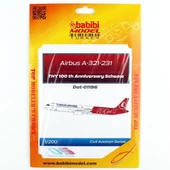Babibi DAT01196 1/200 Türk Hava Yolları Airbus A-321-231 100.yıl özel boyama Decal Çıkartma thumbnail 2