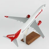 THY025 1/100 Ölçek, Corendon Airlines B737-800 Yolcu Uçağı, Sergilemeye Hazır Ahşap Standlı Model thumbnail 4