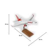 THY025 1/100 Ölçek, Corendon Airlines B737-800 Yolcu Uçağı, Sergilemeye Hazır Ahşap Standlı Model thumbnail 5