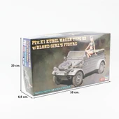 Hasegawa SP453 52253 1/24 Ölçek, Pkw.K1 Kübelwagen Type 82 w/Blond Girl's Figure, Plastik Model Kiti thumbnail 5