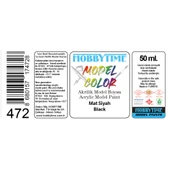Hobbytime 472 50 ml. Mat Siyah (Black ), Akrilik Model Boyası thumbnail 2
