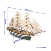 Occre 15006 1/100 Ölçek, Amerigo Vespucci, 98 cm. Yelkenli İtalyan Askeri  Eğitim Gemisi, Ahşap Model Kiti thumbnail 5