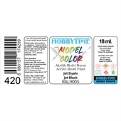 Hobbytime 420 18 ml. RAL9005, Jet Siyahı (Jet Black), Akrilik Model Boyası thumbnail 2