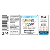 Hobbytime 374 18 ml. FS30097, Kamuflaj Kahve (Ger.Cam. Brown), Akrilik Model Boyası thumbnail 2