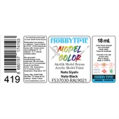 Hobbytime 419 18 ml. FS37030, RAL9021, Nato Siyahı (Nato Black), Akrilik Model Boyası thumbnail 2