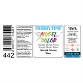 Hobbytime 442 18 ml. Metalik Gümüş (Silver), Akrilik Model Boyası thumbnail 2
