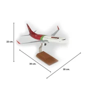 THY036 1/100 Ölçek, THY Hatay Spor Logolu B737-800 Yolcu Uçağı, Sergilemeye Hazır Ahşap Standlı Model thumbnail 5