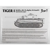 Takom 2192 1/35 Ölçek, TIGER I Sd.Kfz.181 Pz.Kpfw.VI.Ausf.E Ağır Tankı (Experimental project 3 in 1), Plastik model Kiti thumbnail 4
