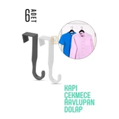 Pratik Askı Dolap Çekmece Havlupan Kapı Askısı 6 ADET - 1