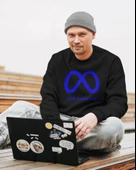 Yazılımcılara Özel Meta Baskılı, Unisex, Sıfır Yaka Regular Sweatshirt thumbnail 4