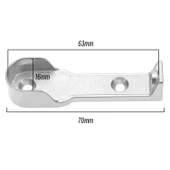 Uzun Askı Flanşı Dolap Boru Sabitleme Kıyafet Elbise Askı Flanş Aparatı Krom 70 mm ( 5 Çift ) thumbnail 2