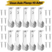 Uzun Askı Flanşı Dolap Boru Sabitleme Kıyafet Elbise Askı Flanş Aparatı Krom 70 mm ( 5 Çift ) thumbnail 1