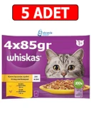 whiskas tavuklu hindili pouch kedi yaş mama (4x85gr) 5adet kümes hayvanları ziyafeti kedi konserve thumbnail 1