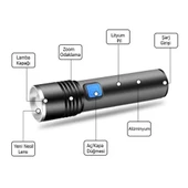 Mini Profesyonel En Güçlü El Feneri  Wt-015 thumbnail 2