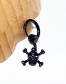 Monalisa Home Çelik Siyah Figürlü Unisex Küpe - 1