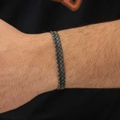 Gümüş Kazaziye Örgü Bileklik T7186 thumbnail 4