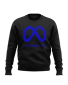 Yazılımcılara Özel Meta Baskılı, Unisex, Sıfır Yaka Regular Sweatshirt thumbnail 1