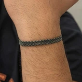 Gümüş Kazaziye Örgü Bileklik T7186 thumbnail 3