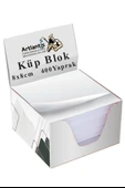 Masaüstü Küp Blok Not Kağıdı 1 Paket 8x8 cm Beyaz Küp Not Kağıdı Kare Kağıt Beyaz Boş Kağıt 400 Yaprak Hatırlatma Ofis thumbnail 1