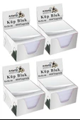 Masaüstü Küp Blok Not Kağıdı 4 Paket 8x8 cm Beyaz Küp Not Kağıdı Kare Kağıt Beyaz Boş Kağıt 400 Yaprak Hatırlatma Ofis thumbnail 1