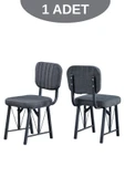 Elfin Mutfak Sandalyesi Yemek Odası Bahçe Balkon Otel Restoran Kafe Sandalyesi - 1 Adet - Antrasit - 2