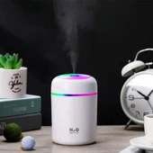 OLLEVRA Usb Rengarenk Işıklı 300 ml Ulrasonik Hava Nemlendirici Buhar Makinesi Ve Hava Aroma Difüzörü thumbnail 2