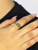 Doğal Taş Yeşil Akik Doğal Taşlı Antik Model Kadın Ayarlanabillir Yüzük euy81ya thumbnail 2