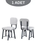 Elfin Mutfak Sandalyesi Yemek Odası Bahçe Balkon Otel Restoran Kafe Sandalyesi - 1 Adet - Gri - 2