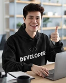 Yazılımcılara Özel Meta Developer Baskılı, Unisex, Kapüşonlu Regular Hoddie Kangru Sweat, 3'lü Paket thumbnail 5