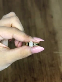 Doğal Taş Pembe Kuvars Taşlı Antik Model Kadın Ayarlanabillir Yüzük euy81pk thumbnail 3