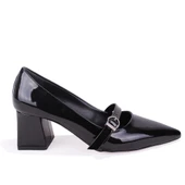 Dagoster DZA07-129604 Siyah Rugan Klasik Topuklu Kadın Ayakkabı thumbnail 2