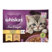 Whiskas junior kitten pure delight pouch kedi yaş mama(4x85gr)5adet kümes hayvanlı tavuk hindi jöle thumbnail 2