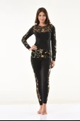 Derya Kurşun Varaklı Transparan Detaylı Tayt Takım 1130 thumbnail 2
