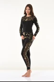 Derya Kurşun Varaklı Transparan Detaylı Tayt Takım 1130 thumbnail 1