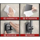 Litae Trend Yapışkanlı Duş Başlığı Tutucu Ayarlı Siyah thumbnail 2