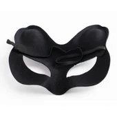 Litae Trend Siyah Süet Kaplama Gümüş Yeşil Simli Kedi Maskesi thumbnail 2