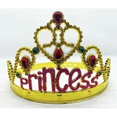 Litae Trend Prenses Yazılı Altın Renk Ayarlanabilir Parti Tacı thumbnail 1