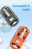 Bluetooth Usb Çift Modlu Sessiz Mouse, Şeffaf Mıknatıslı Kapaklı, Type-c Şarjlı, Dpı Ayarlı, Kablosuz 10m Çekim Mesafeli, Masaüstü Kısayol Tuşlu, Taşınabilir Şarjlı Mouse Beyaz thumbnail 7