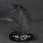 Litae Trend Yılbaşı Saç Tüyü Saç Bandı Siyah Renk thumbnail 3