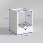 Kenzlife ankastre modülü kabini muksit byz fırın ocak dolabı çekmeceli 80 cmye kadar ocak için uyumlu thumbnail 6