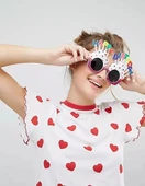 Happy Birthday Yazılı Beyaz Fuşya Renk Parti Gözlüğü 12x7 Cm thumbnail 3