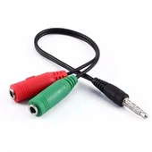 Powermaster Pm-2697 3.5 Mm Stereo Erkek Kulaklık 3 Çizgili + 2 X Stereo Dişi Mikrofon Hoparlör Çoklayıcı Kablo thumbnail 2