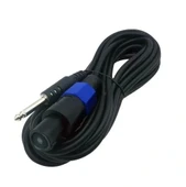 6.3mm Mono Speakon Tip Dişi 5mt Mikrofon Kablo Siyah Renk - 1