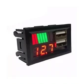 Powermaster Ic278c Dijital Voltmetre Usb Çıkışlı Akü Göstergeli Dc 12volt Aküler İçin - 1