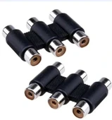 3 Rca Dişi 3 Rca Dişi Dönüştürücü Plastik Jak - 1