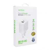Weko Wk-21446 S11-uc 25 Watt 3.0 Amper Type-c + Usb Telefon Şarj Başlık Adaptörü thumbnail 3